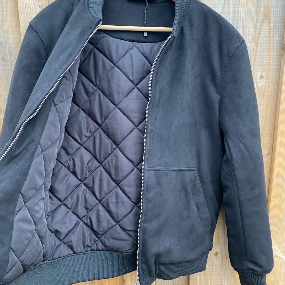 Faux suede black  jacket - Picture 6 of 7
